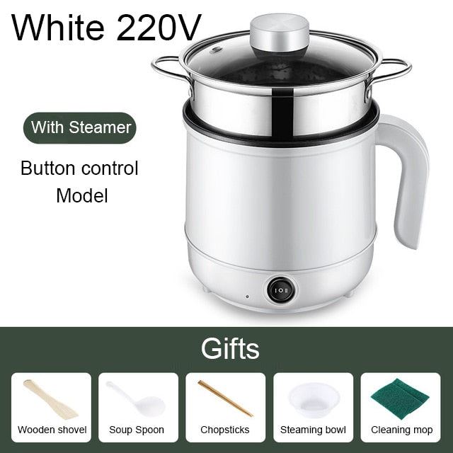 Multicooker Electric Skillet 1/2 Layer Stainless Steel Rice Cooker Hotpot Noodles Soup Pot Food Steamer