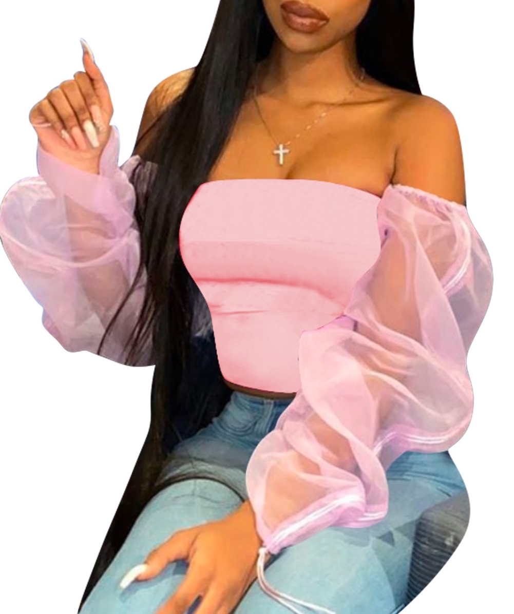 Sexy Strapless Plain Crop Top