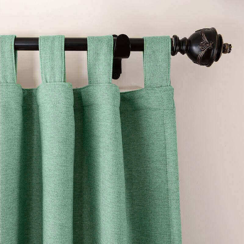 CUSTOM Olive Mint Luxury Textured Faux Linen Curtain