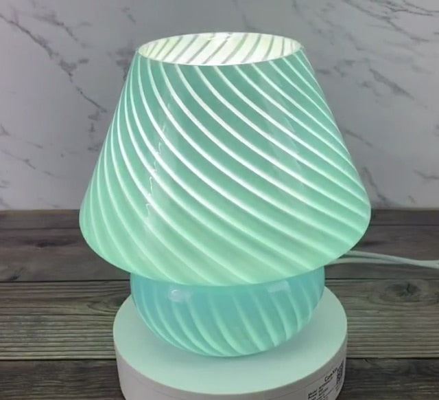 Glass Mushroom Table Lamp Living Room Bedroom Bedside Table Lamp