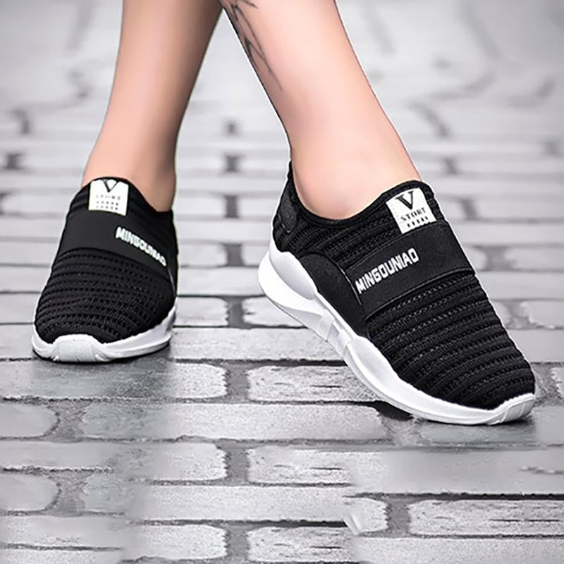 Women Mesh Fabric Sneakers Casual Sport Slip On Shoes
