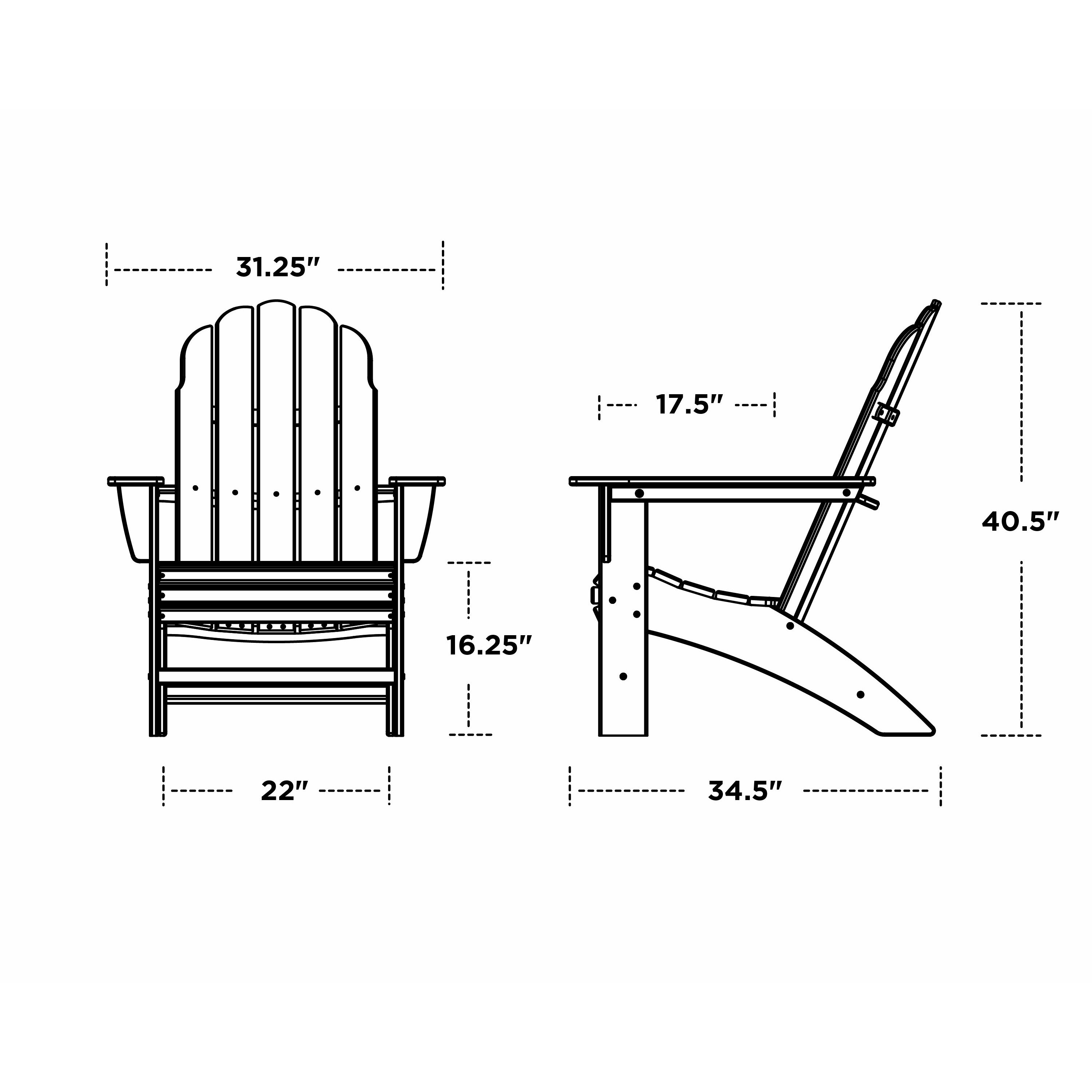 POLYWOOD Vineyard Curveback Adirondack Chair (Teak)