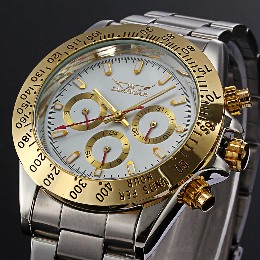 Mens Watches Top Brand Luxury Automatic Mechanical Watch Clock Jaragar 2016 New Series Auto Date Golden case relogio masculino
