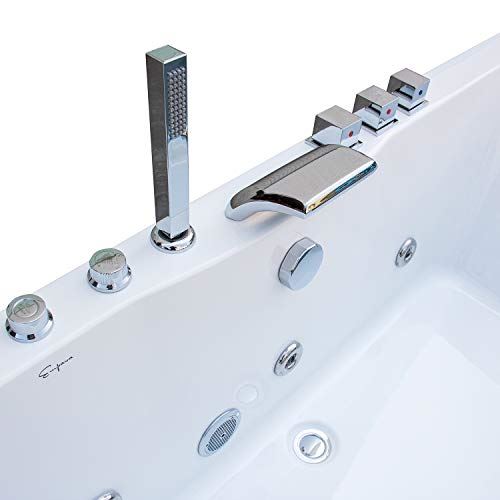Hydromassage Rectangular Jetted Soaking Tub with Center Drain