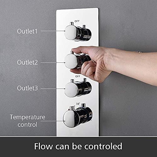 Shower Heads System with Body Spray Brass Faucet Combo Set, Large Flow