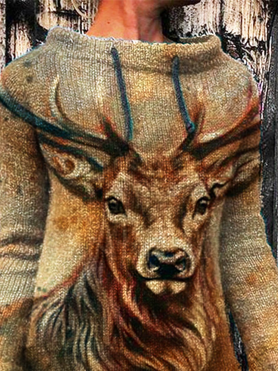 Long Sleeve Casual Animal Shirts & Tops