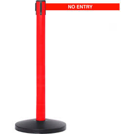 Queue Solutions LLC SafetyMaster 450 Retractable Belt Barrier, 40x22 Red Post, 7-1/2& Red No Entry Belt - Pkg Qty 2