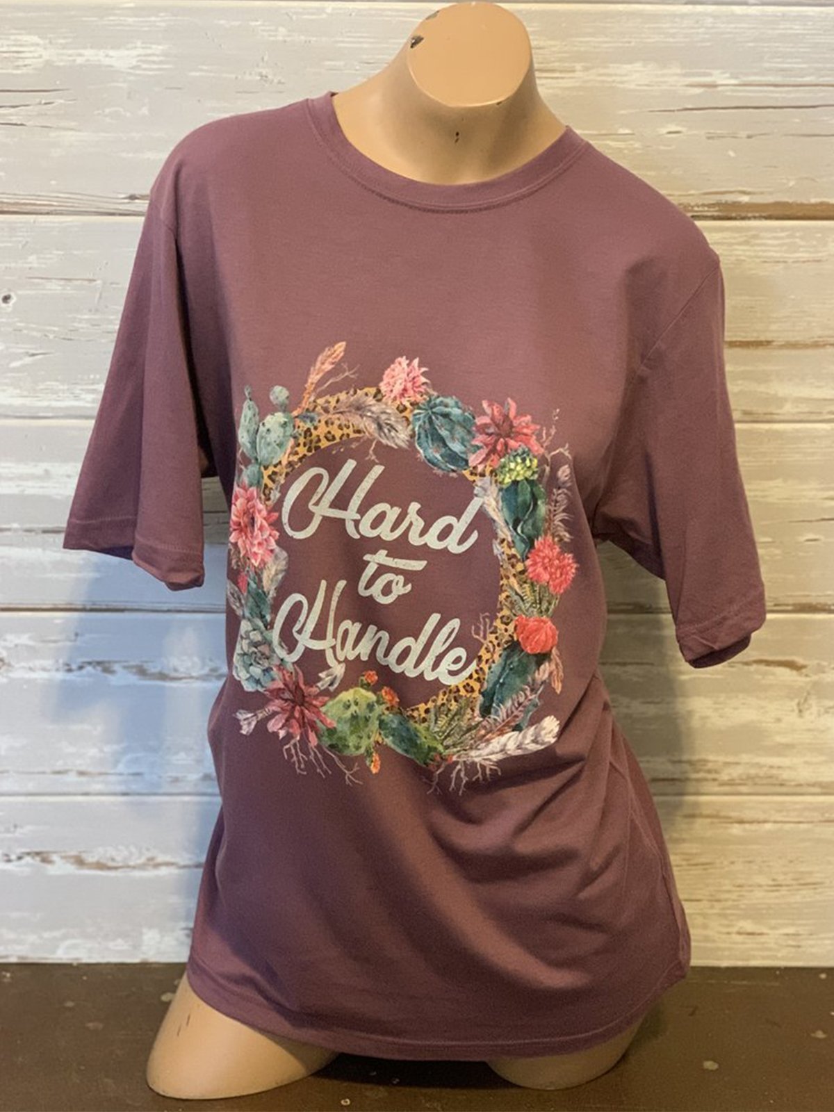 Casual Floral Short Sleeve Crew Neck Shirts & Tops