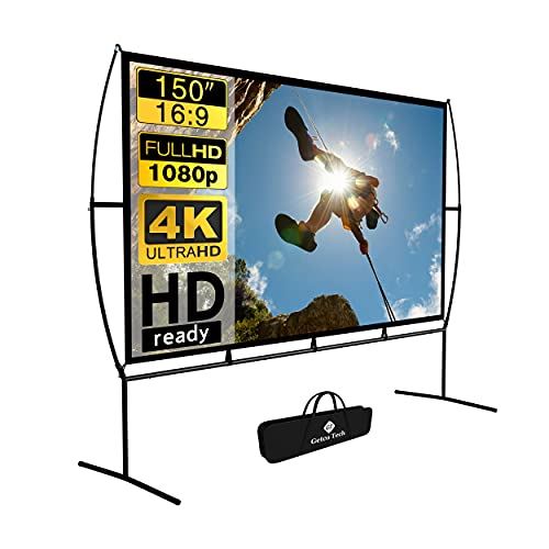 150 Inch 16:9 4K HD Foldable Projector Screen with Stand for Outdoor Movie
