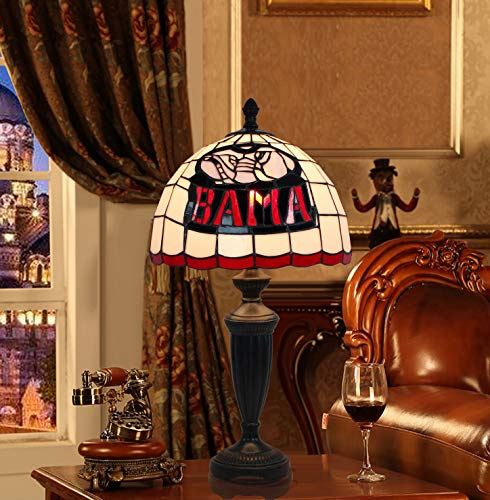 NCAA Style Stained Glass Table Lamp with 24.8 Inch Height