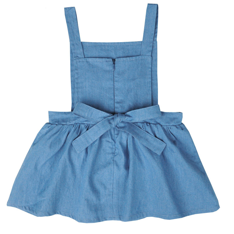 MAKA Kids Baby Girls Dress Summer Baby Girl Clothes Denim Overalls Cowboy Dresses Jumpsuits for Kids Dress Jeans