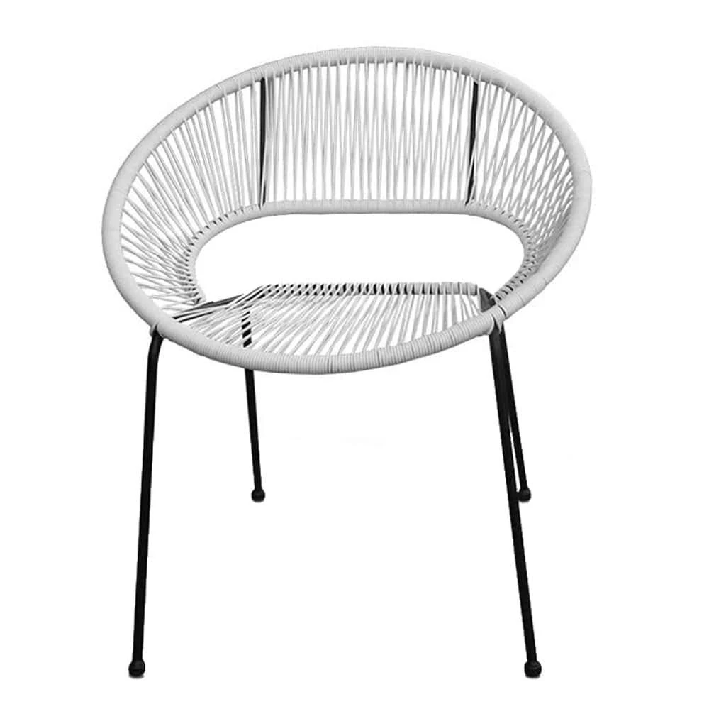 Harmonia Living HL-ACA-DSC-WLB Acapulco Patio Dining Chair, White Lightning