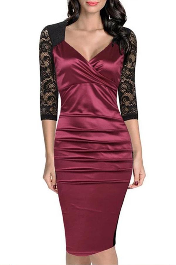 Sexy V-Neck Slim Bodycon Dress