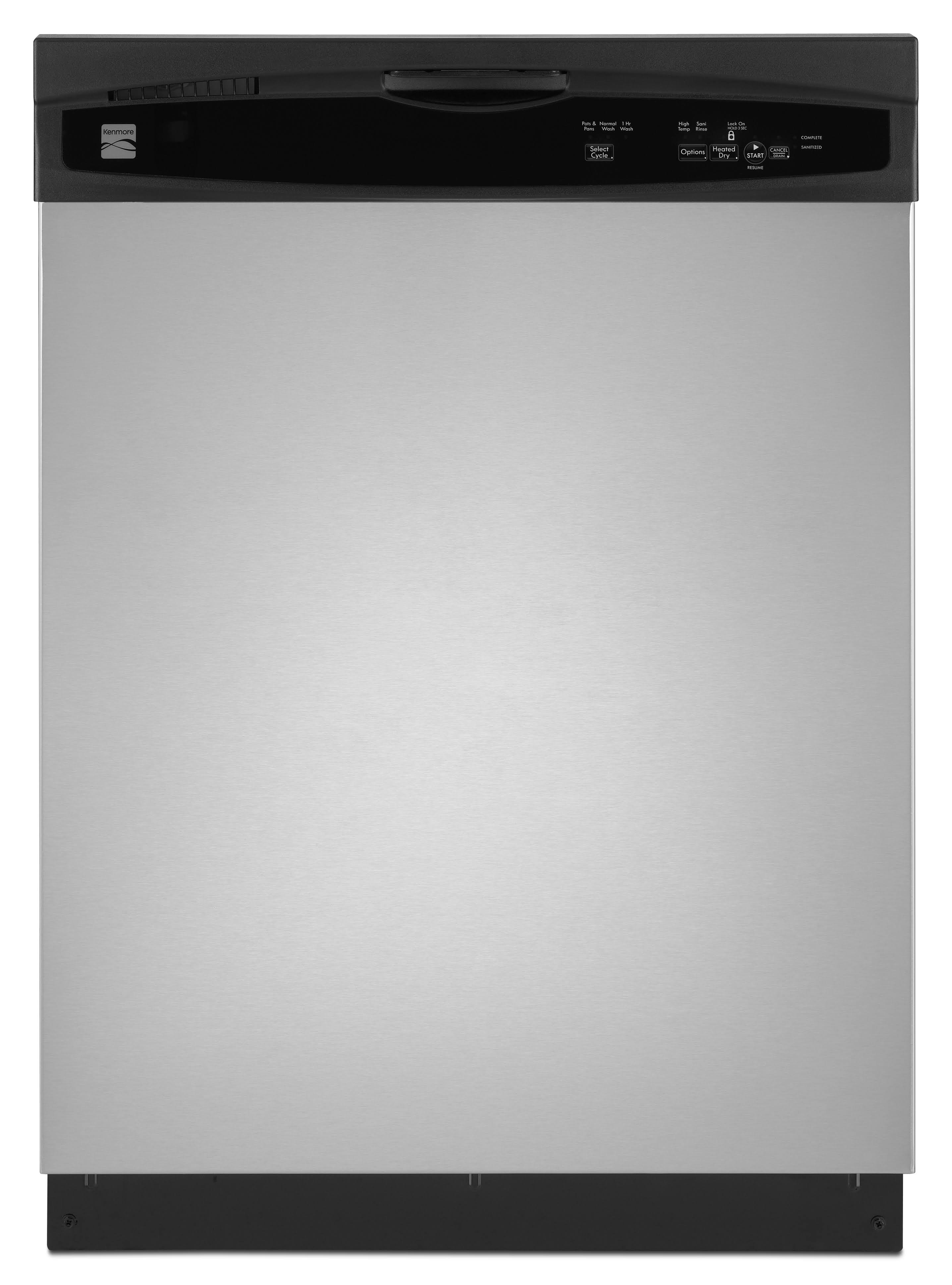 Kenmore 13803 24x22 Built-in Dishwasher with Heated Dry - Stainless Steel
