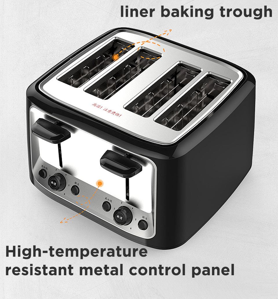 Stainless steel electric toaster household automatic baking bread maker breakfast machine