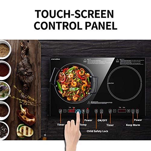 1800W Double Burners Electric Stove, 6 Power/Temp Levels