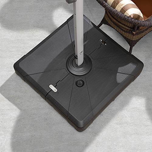 PURPLE LEAF Offset Patio Umbrella Base Sand/Water Filled Square, 36.6” X 36.6”