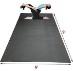 SISYAMA Extra Large Workout Mat 9′ x 6′ x 5mm Group Partner Aerial Yoga Mat