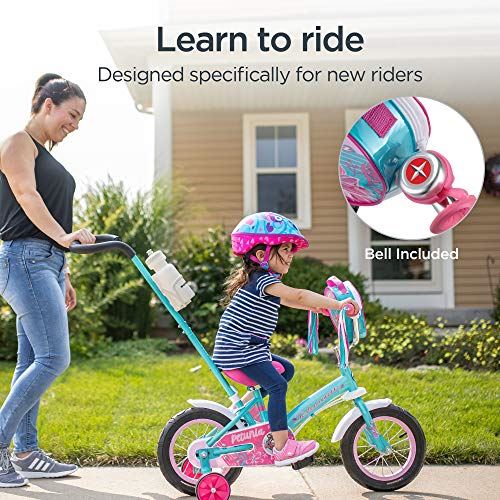 Petunia Steerable Kids Bike, Girls Beginner Bicycle, 12-Inch Wheels