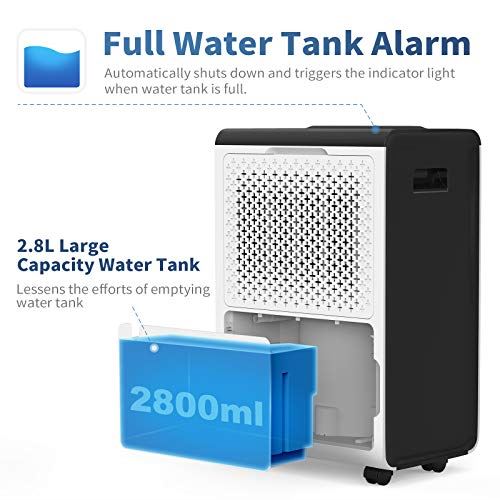 50 Pints 3,000 Sq. Ft. Dehumidifier with Universal Wheels