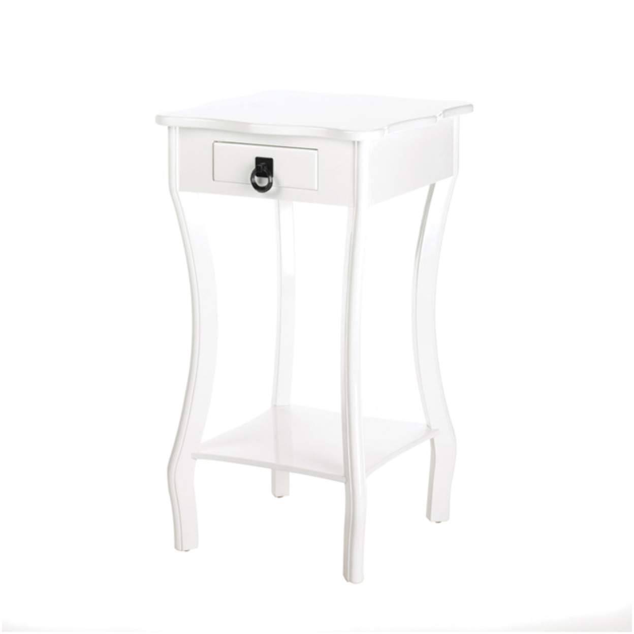 Home Locomotion Accent Table, Curvy White