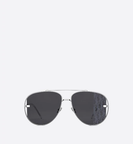 DiorScale Silver Pilot Sunglasses with DiorOblique Pattern
