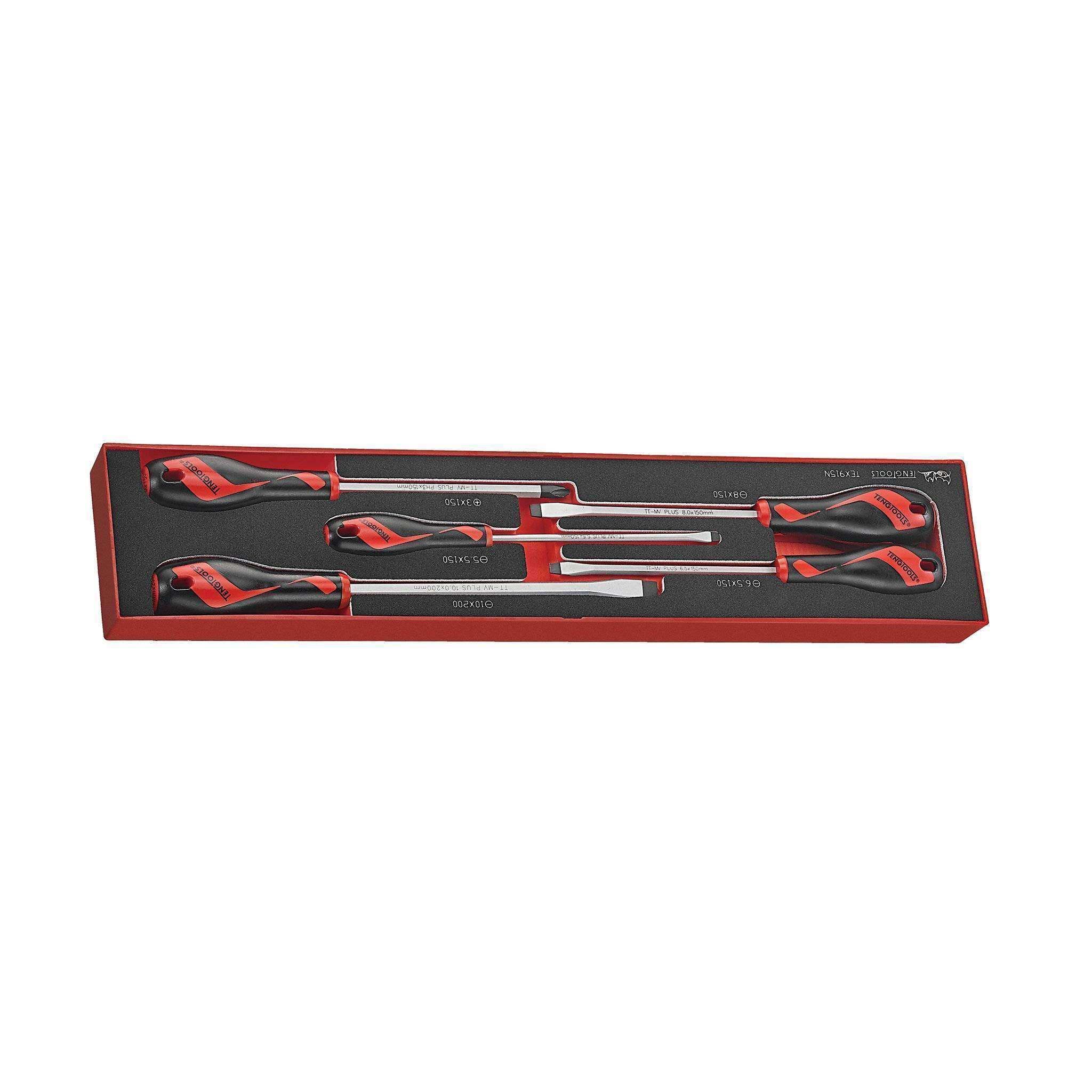 Teng Tools – 5 Piece Flat and PH Type Screwdriver Set in EVA Tray – TEN-O-TEX915N