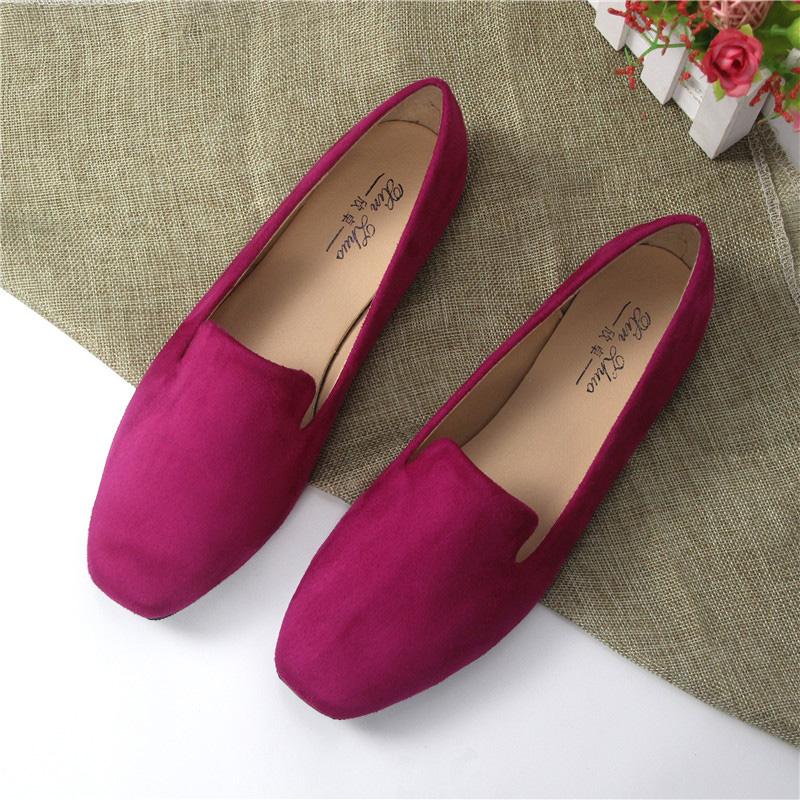 Large Size Solid Flocking Loafers
