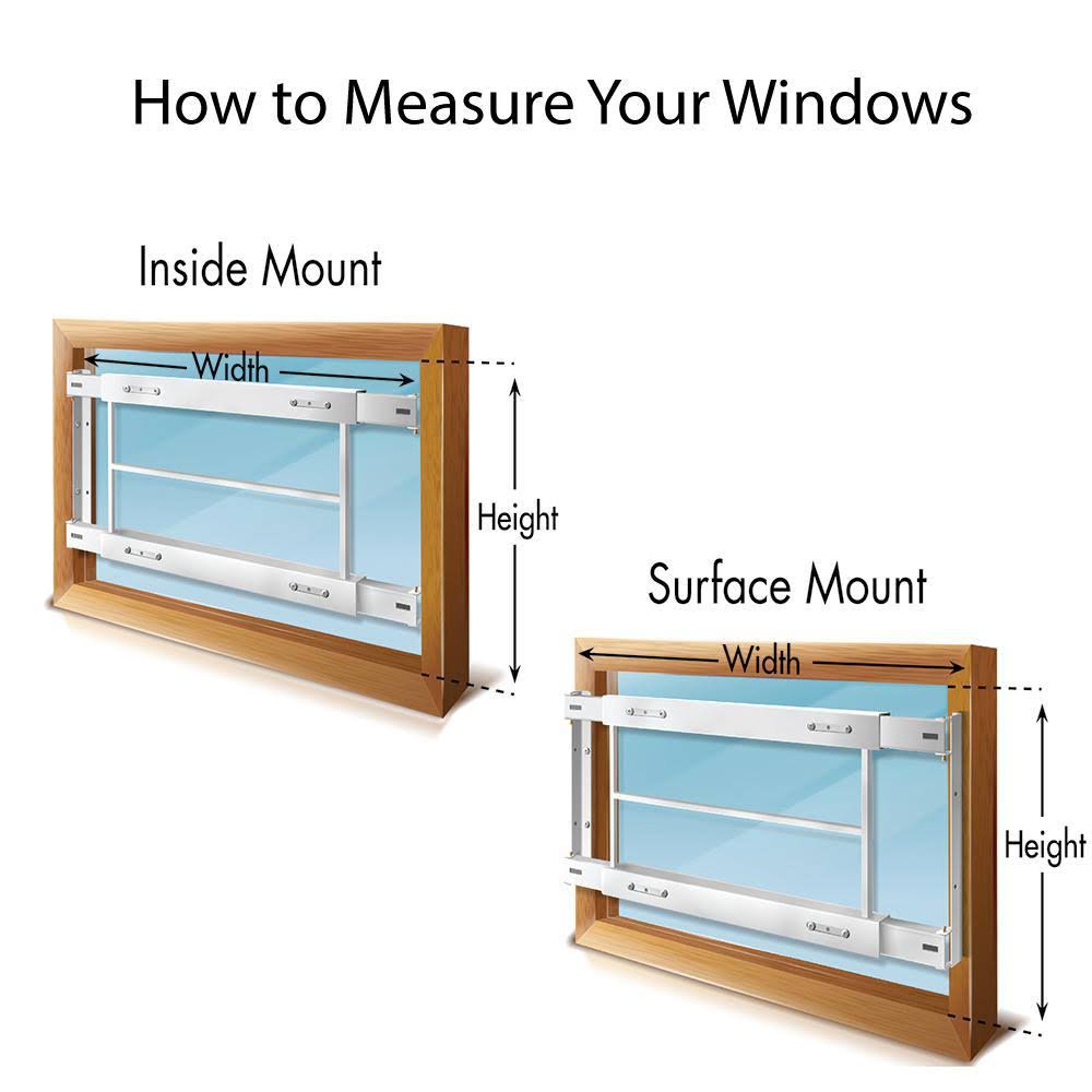 Fixed 62 in. to 74 in. Adjustable Width 8-Bar Window Guard, White