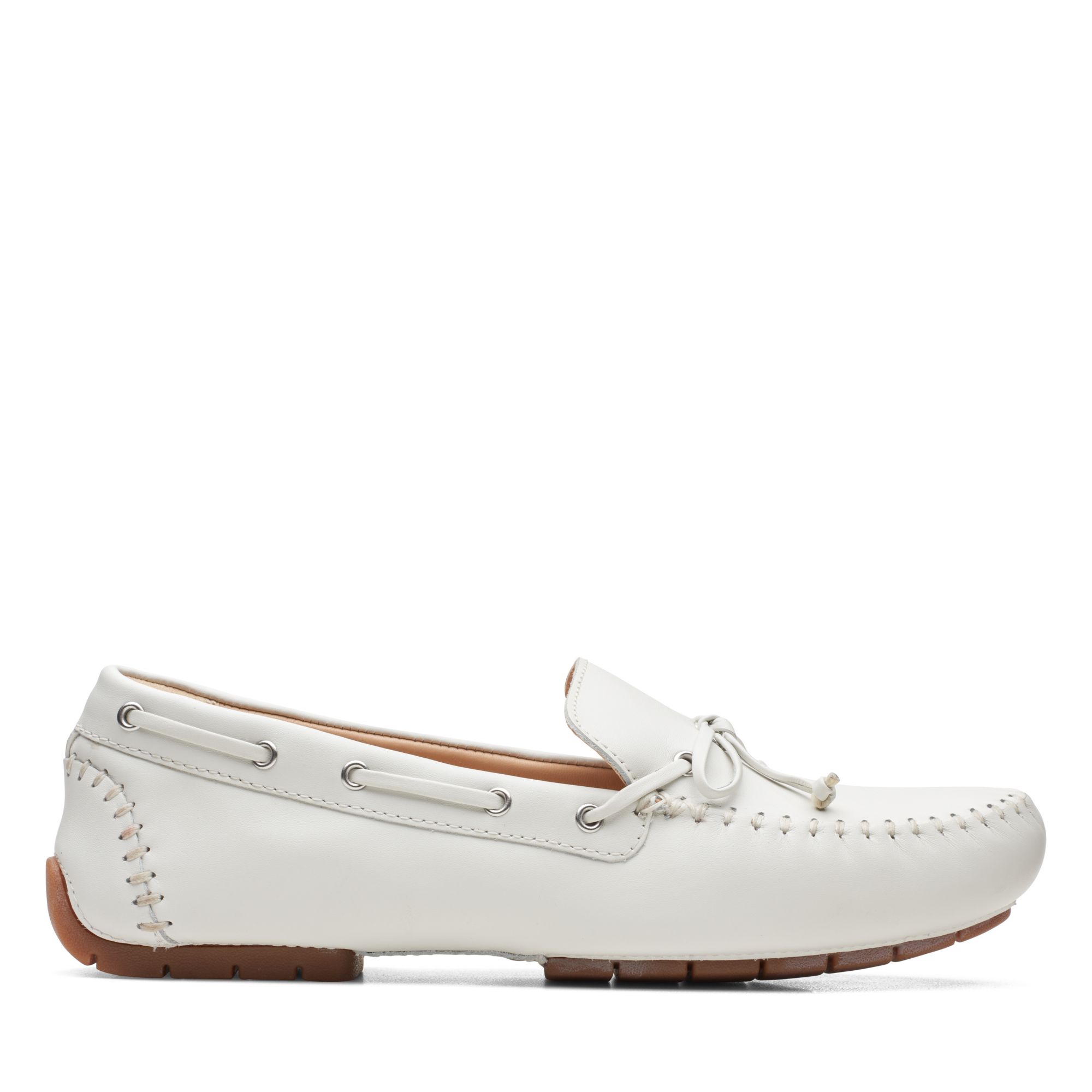 Women  C Mocc Tie White Leather