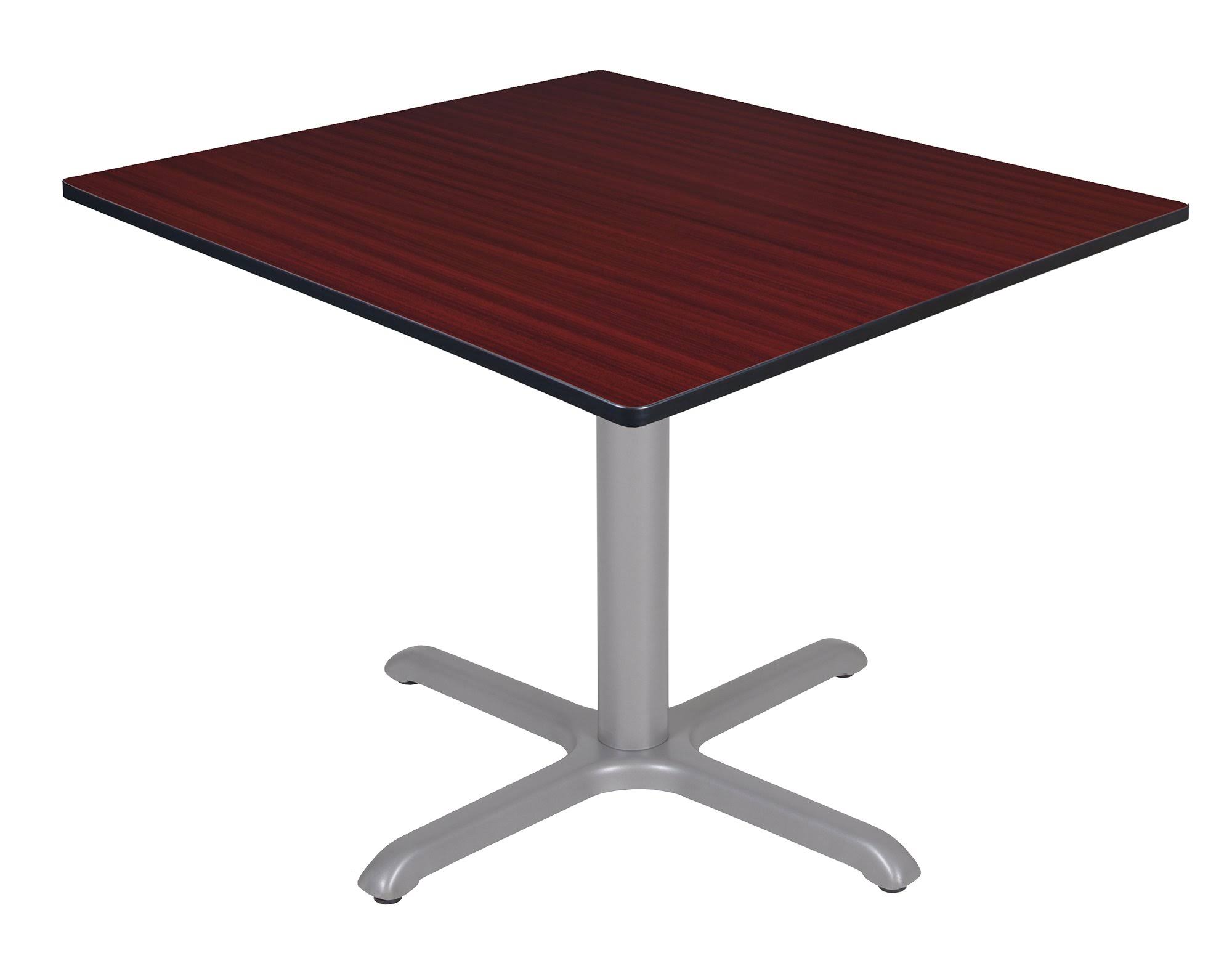 Regency Via 48x22 Square X-Base Table- Mahogany/Grey
