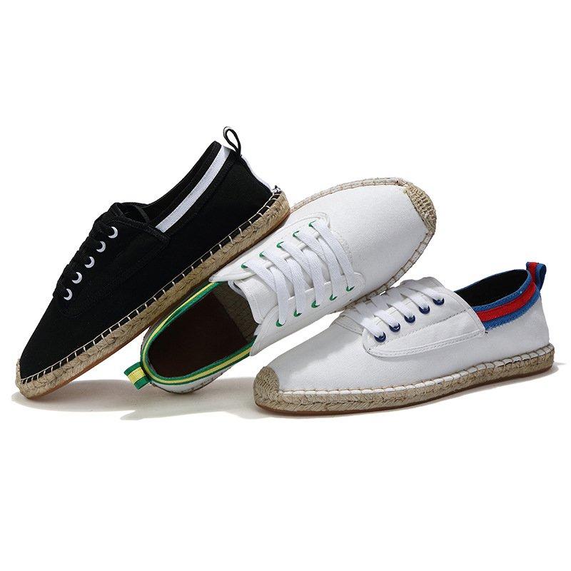 Canvas Lace-up Flat Shoes