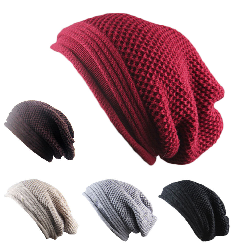 Solid color men and women Keep warm outdoor knitting