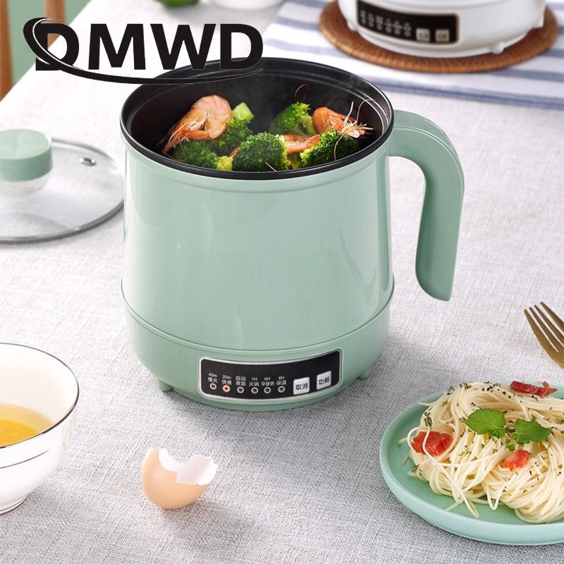 Multicooker Electric Skillet 1/2 Layer Stainless Steel Rice Cooker Hotpot Noodles Soup Pot Food Steamer