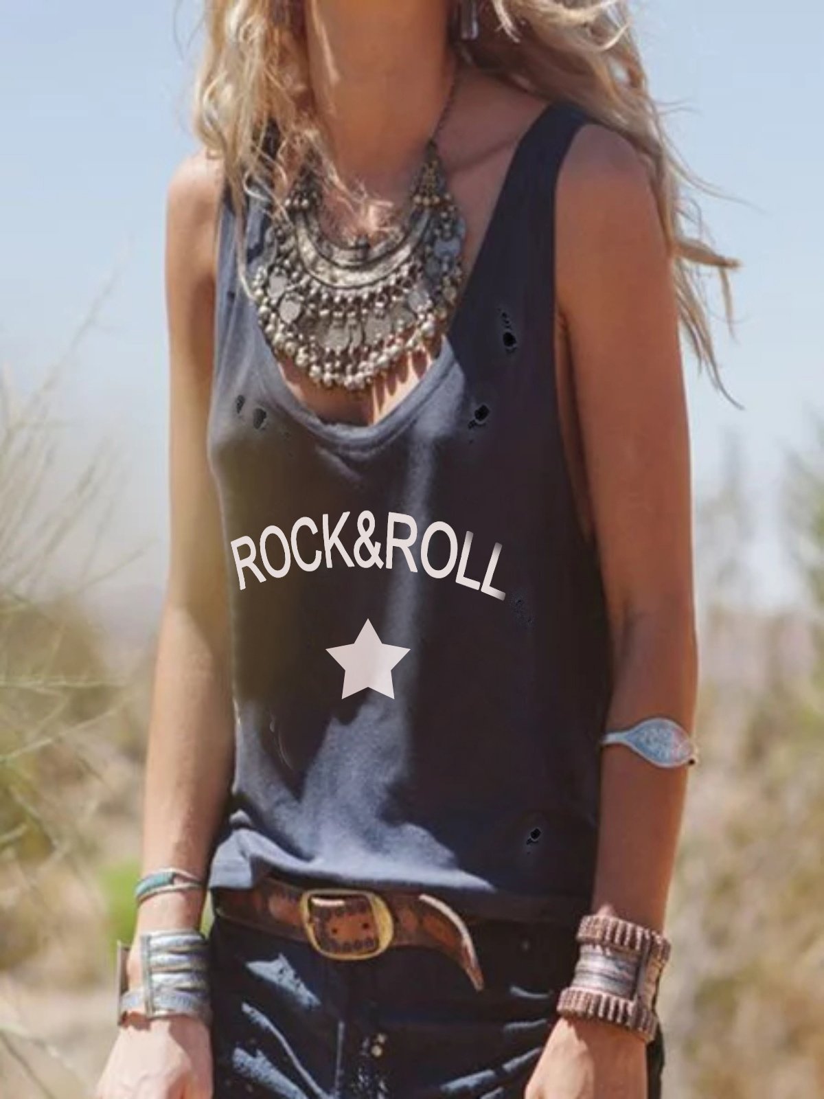 Sleeveless Statement Csaual Vest Tops