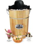 6 Qt. Electric Motorized Old-Fashioned Bucket Ice Cream Maker & Hand Crank