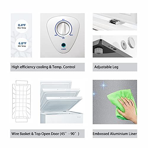 Smad Chest Freezer 5 cu ft Mechanical Control with Removable Basket