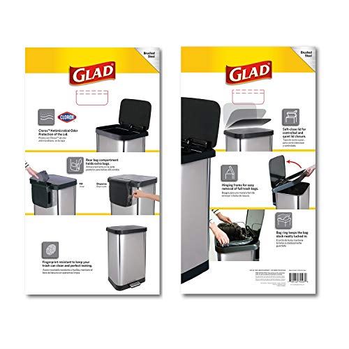 Large Metal Kitchen Garbage Bin with Soft Close Lid