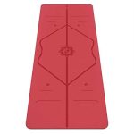 Liforme Pink Gratitude Travel Yoga Mat – Free Yoga Bag, Patented Alignment System, Warrior-Like Grip, Non-Slip, Eco-Friendly- Red
