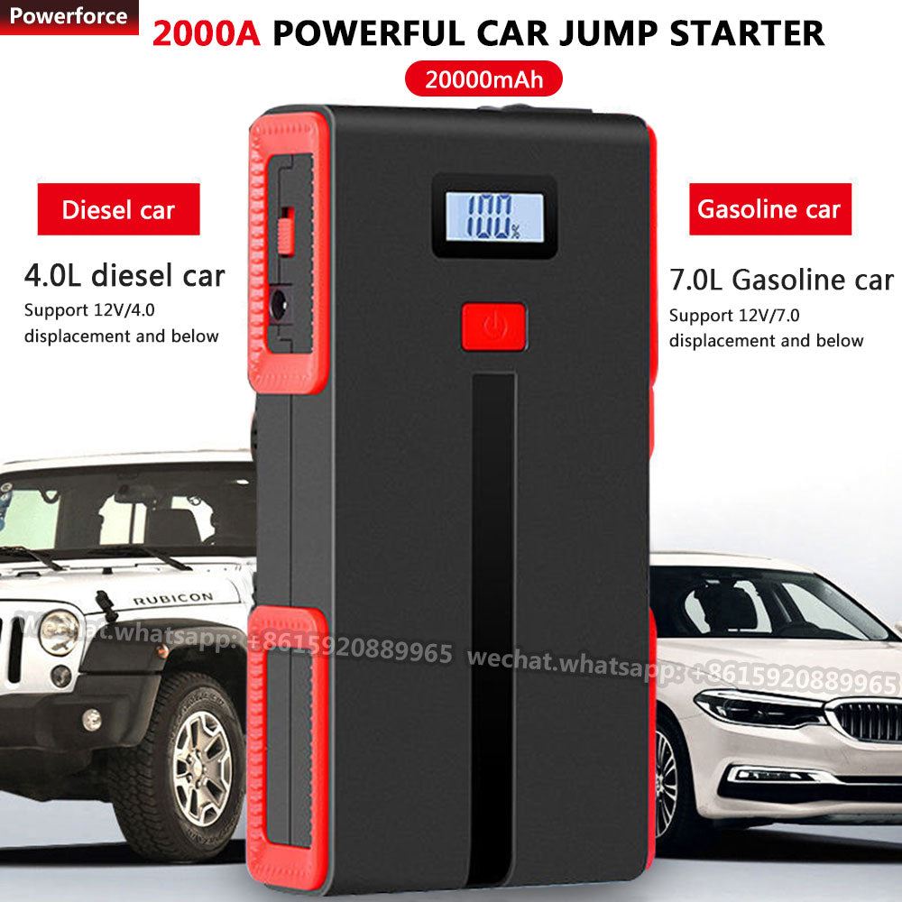 2000A Car Jump Starter Power Bank Starting Device Diesel Petrol Car Battery Charger