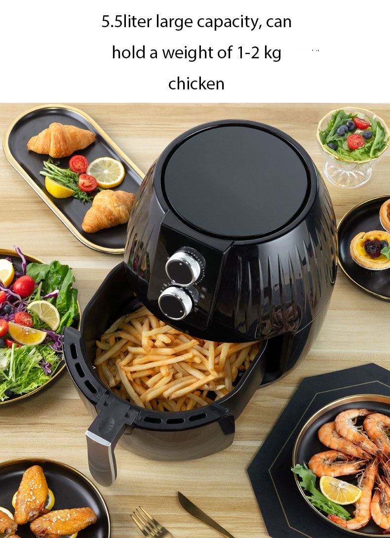 5.5Liter Electric Hot Air Fryer Oven Ollies Cooker Nonstick Frying Pot 1300W Adjustable Temperature Control