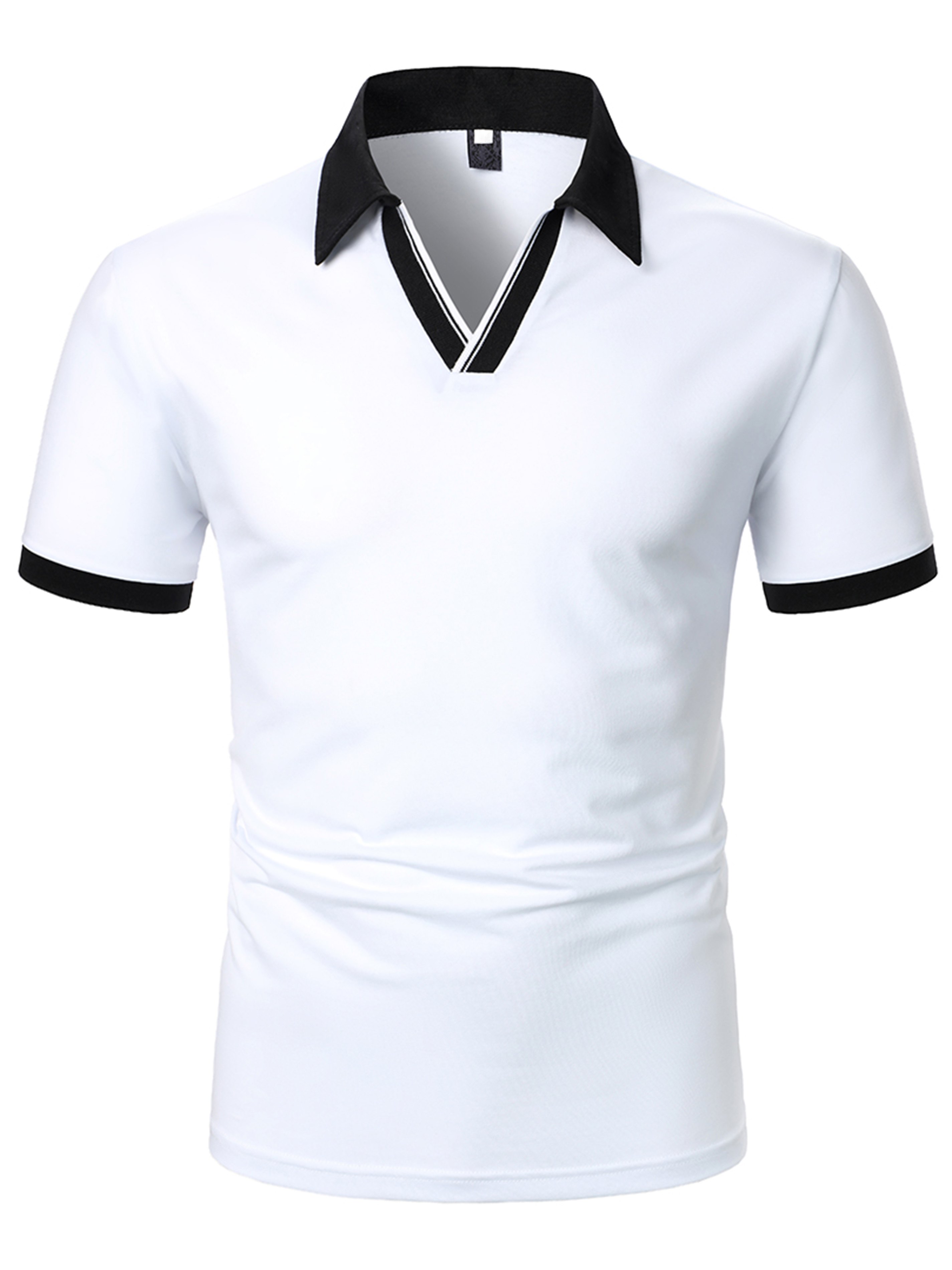 Men's Casual Contrast Trim Polo Shirt