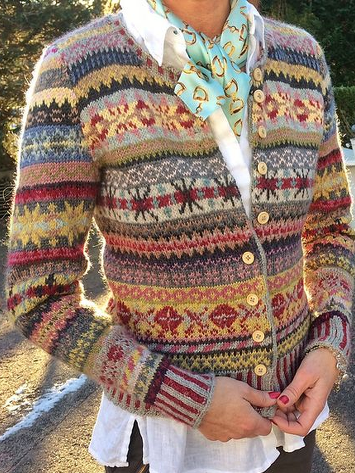 Vintage Long Sleeve Tribal Printed Cardigan
