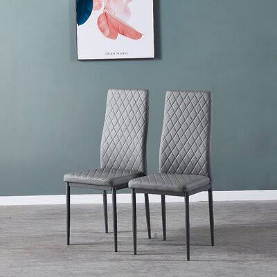 Nil Little Upholstered Side Chair in Gray George Oliver