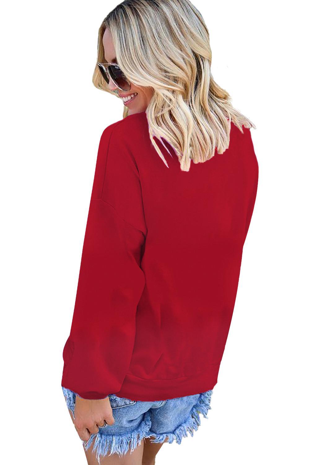 Cute Santa Clause Pattern Pullover Sweatshirt