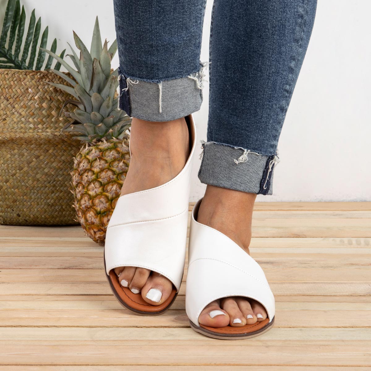 Pu Low Heel Date Sandals
