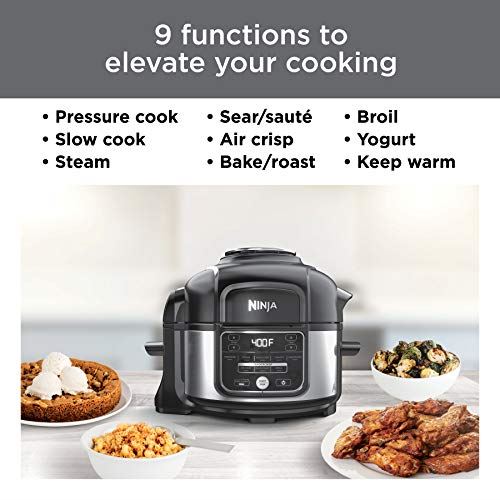 Foodi 9-in-1 Pressure Cooker and Air Fryer with Nesting Broil Rack, 5 Quart