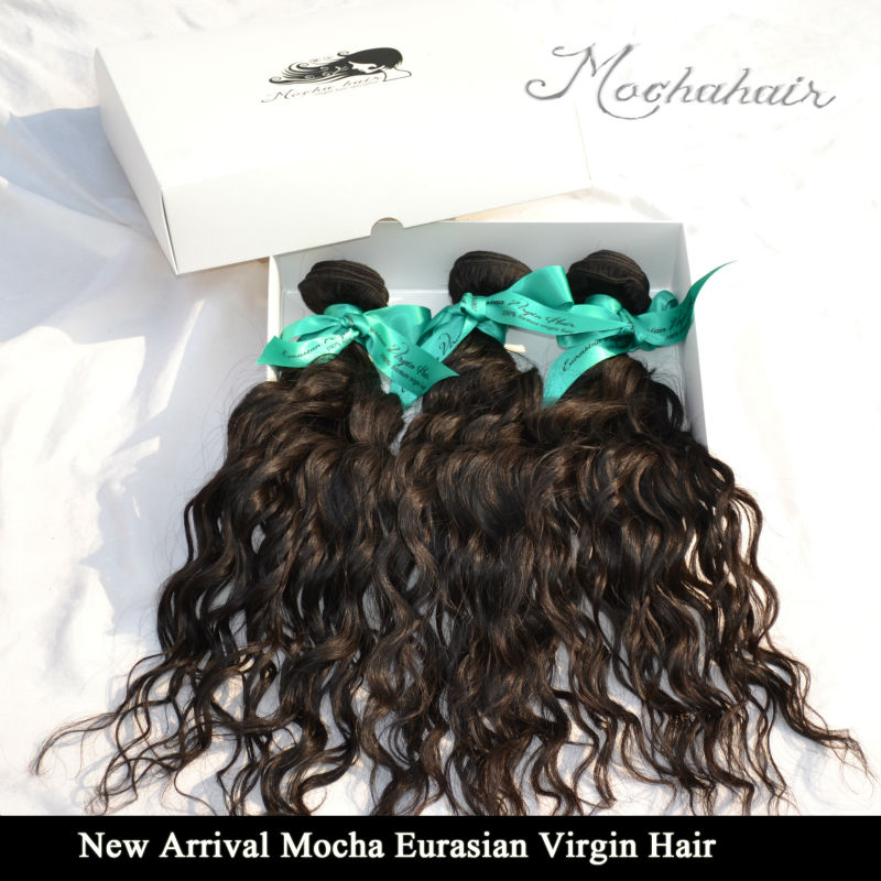 New Arrival Mocha hair 4pcs/lot  8A Grade Eurasian Hair Extension Natural wave Wholesale Natural Col