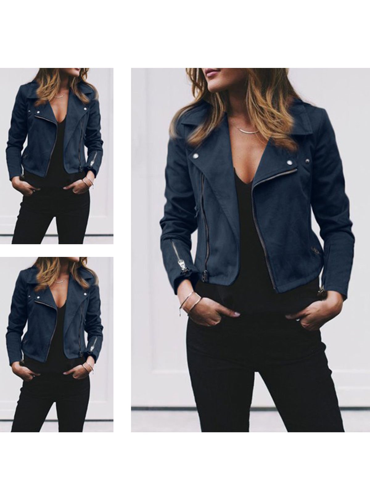 Casual Shawl Collar Bomber Jacket
