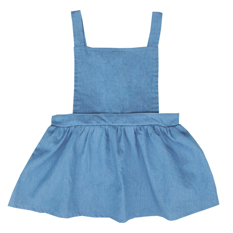 MAKA Kids Baby Girls Dress Summer Baby Girl Clothes Denim Overalls Cowboy Dresses Jumpsuits for Kids Dress Jeans